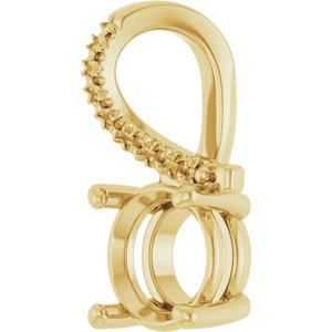 18K Yellow Gold 7.4 mm Round Pendant Mounting – image 4