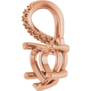 10K Rose Gold 7x7 mm Heart Pendant Mounting – image 4