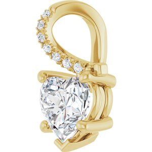 18K Yellow Gold 7x7 mm Heart Pendant Mounting – image 3