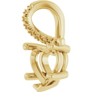 14K Yellow Gold 7x7 mm Heart Pendant Mounting – image 4
