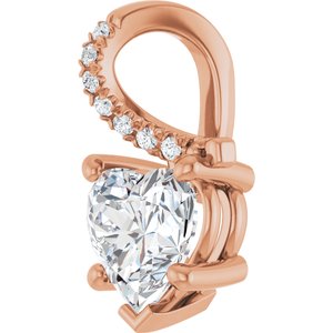 18K Rose Gold 7x7 mm Heart Pendant Mounting – image 3