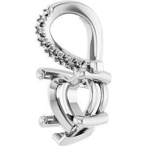 10K White Gold 7x7 mm Heart Pendant Mounting – image 4
