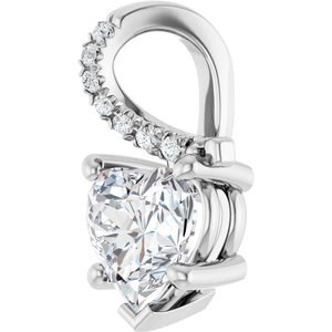 14K White Gold 7x7 mm Heart Pendant Mounting – image 3