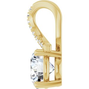 18K Yellow Gold 7.4 mm Round Pendant Mounting – image 5