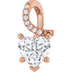 10K Rose Gold 7x7 mm Heart Pendant Mounting