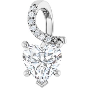 10K White Gold 7x7 mm Heart Pendant Mounting