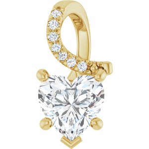14K Yellow Gold 7x7 mm Heart Pendant Mounting