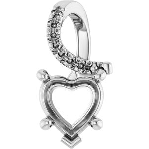 Sterling Silver 7x7 mm Heart Pendant Mounting – image 2