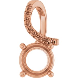 10K Rose Gold 7.4 mm Round Pendant Mounting – image 2