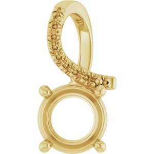 18K Yellow Gold 7.4 mm Round Pendant Mounting – image 2
