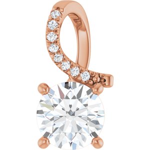 10K Rose Gold 7.4 mm Round Pendant Mounting