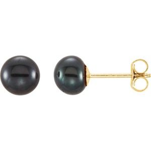 Button Pearl Stud Earrings