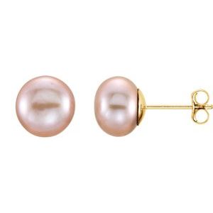 Button Pearl Stud Earrings
