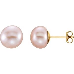 Button Pearl Stud Earrings