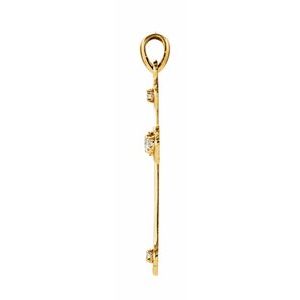 14K Yellow/White Gold 1/5 CTW Natural Diamond Cross Pendant