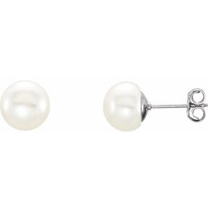 Button Pearl Stud Earrings