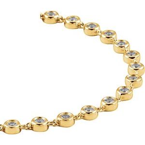14K Yellow Gold 2 CTW Natural Diamond Bezel Line 7" Bracelet – image 4
