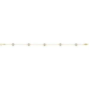 14K Yellow Gold 1/3 CTW Lab-Grown Diamond Bezel-Set Station 7" Bracelet – image 2
