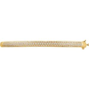 14K Yellow Gold 1 CTW Natural Diamond Pavé-Style 7" Bracelet – image 2