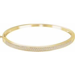 14K Yellow Gold 1 CTW Natural Diamond Pavé-Style 7" Bracelet