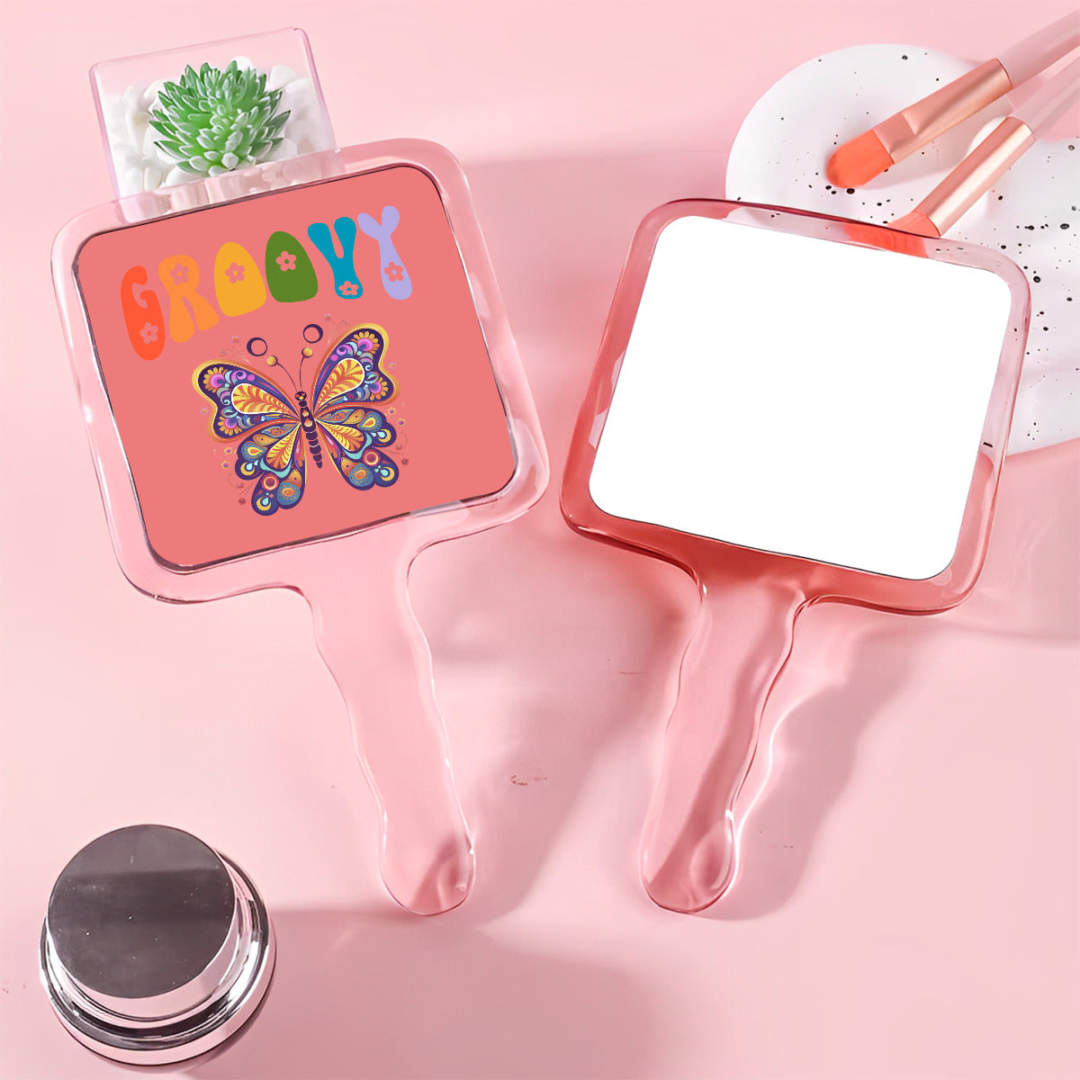 Groovy Butterfly Cute Handheld Makeup Mirror