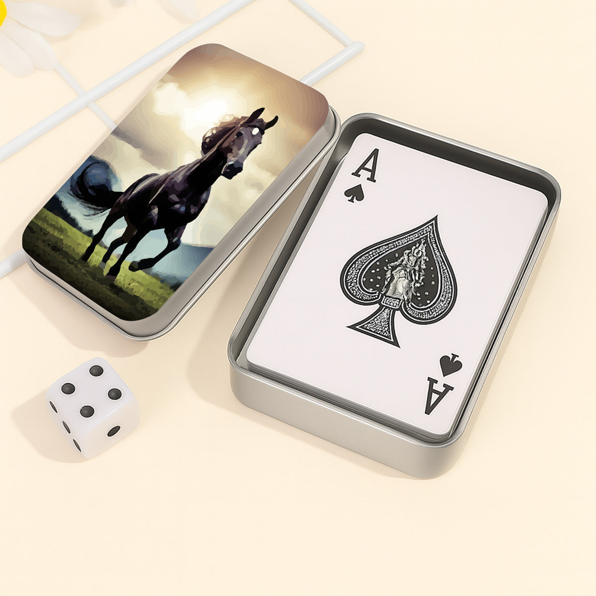 Wild Black Horse Custom Playing Cards