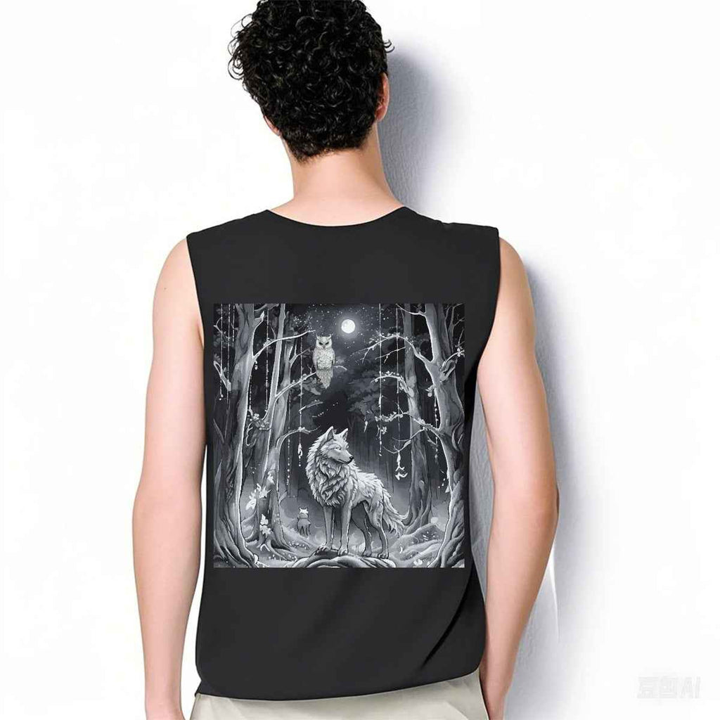 Men‘s Ethereal Wolf in the Moonlight Tank Top | Back Printed in USA
