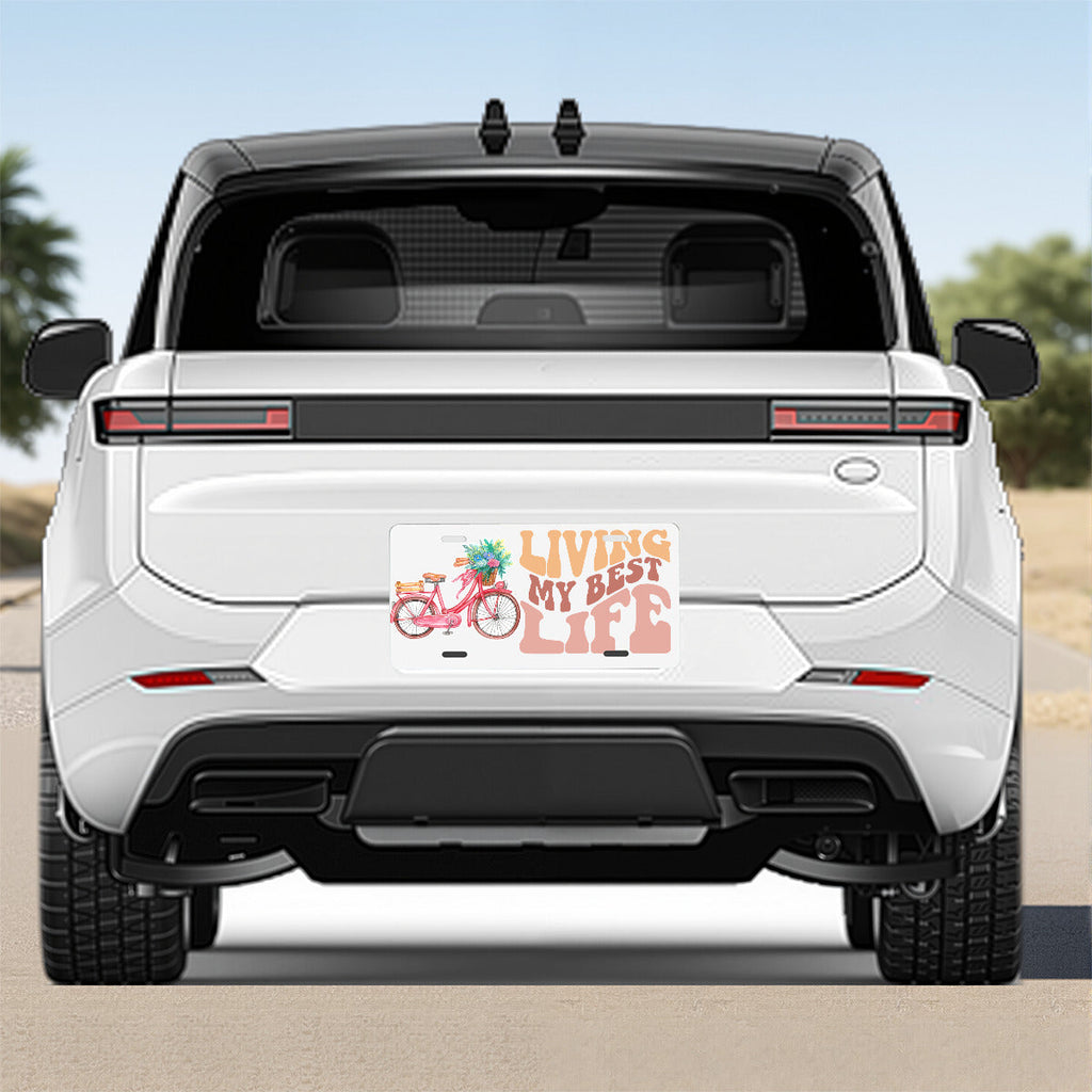 Living My Best Life Car Aluminum License Plate (Made in the USA)