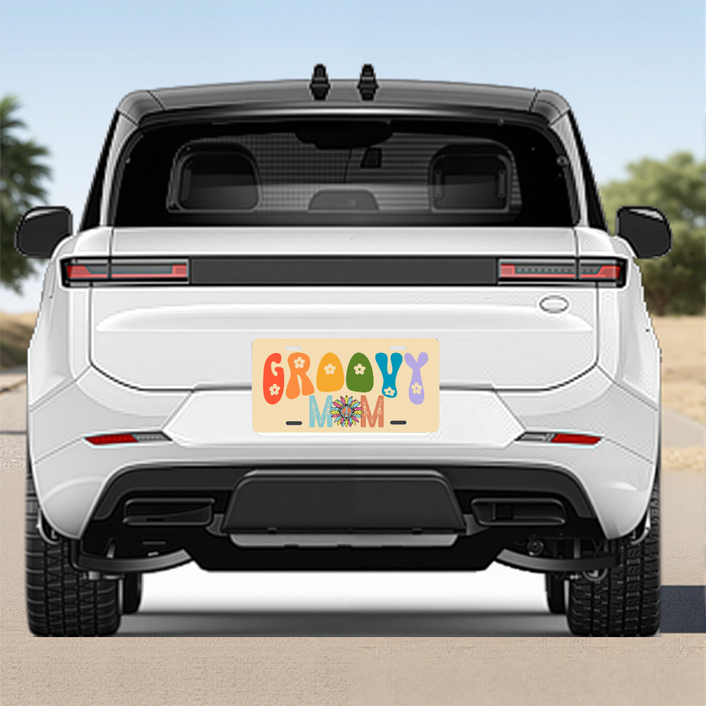 Groovy Mom Vehicle Aluminum License Plate (Made in USA)