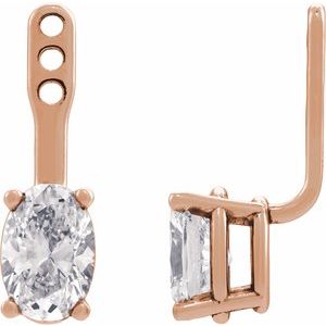 14K Rose Gold 1/2 CTW Lab-Grown Diamond Earring Jackets