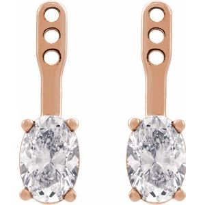 14K Rose Gold 3/4 CTW Natural Diamond Earring Jackets – image 2