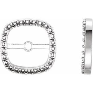 18K Palladium White Gold 7.4 mm ID Halo-Style Earring Jacket Mounting