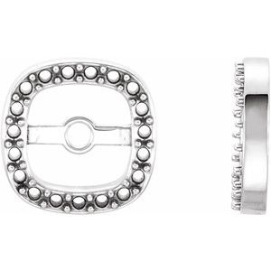 14K White Gold 5 mm ID Halo-Style Earring Jacket Mounting