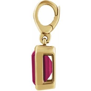 14K Yellow Gold Natural Ruby Charm/Pendant – image 2