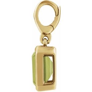 14K Yellow Gold Natural Peridot Charm/Pendant – image 2