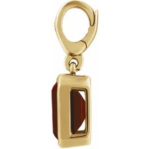 14K Yellow Gold Natural Mozambique Garnet Charm/Pendant – image 2