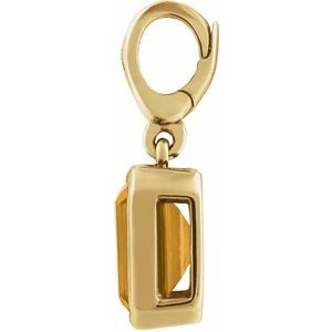 14K Yellow Gold Natural Citrine Charm/Pendant – image 2