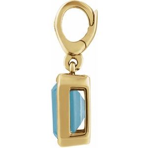 14K Yellow Gold Natural Aquamarine Charm/Pendant – image 2