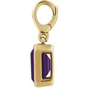 14K Yellow Gold Natural Amethyst Charm/Pendant – image 2