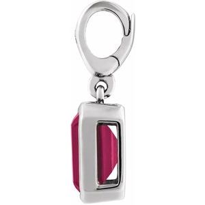 14K White Gold Natural Ruby Charm/Pendant – image 2