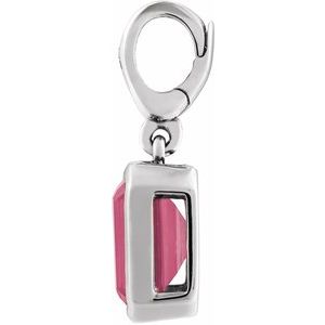Sterling Silver Natural Pink Tourmaline Charm/Pendant – image 2