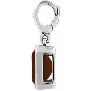14K White Gold Natural Mozambique Garnet Charm/Pendant – image 2