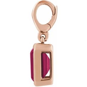 14K Rose Gold Natural Ruby Charm/Pendant – image 2