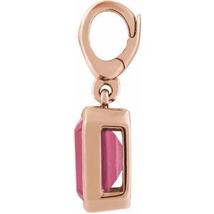 14K Rose Gold Natural Pink Tourmaline Charm/Pendant – image 2