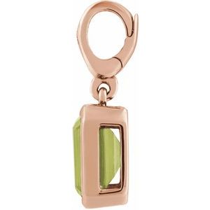 14K Rose Gold Natural Peridot Charm/Pendant – image 2