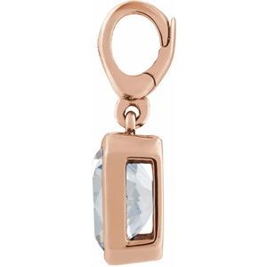 14K Rose Gold 1CT Lab-Grown Diamond Charm/Pendant – image 2