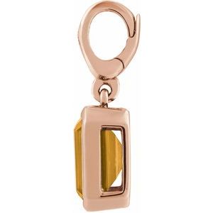 14K Rose Gold Natural Citrine Charm/Pendant – image 2