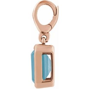 14K Rose Gold Natural Aquamarine Charm/Pendant – image 2