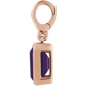 14K Rose Gold Natural Amethyst Charm/Pendant – image 2