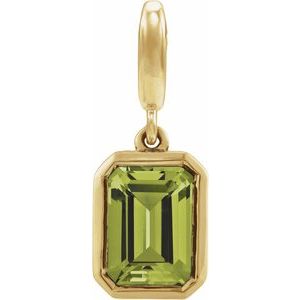 14K Yellow Gold Natural Peridot Charm/Pendant